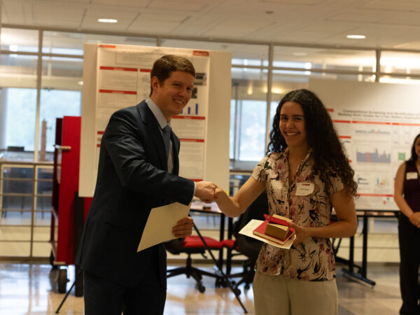 Lena Lopes won first place for the Best Overall REU Poster for her work Compositional Screening and Identification of Wadsley-Roth Oxides for Li-ion Battery Applications.