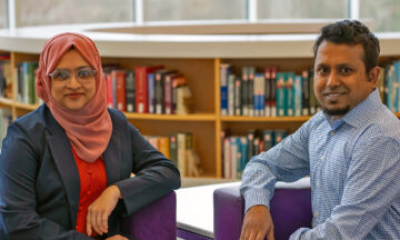 Sabila and Abdullah in Hunt Library