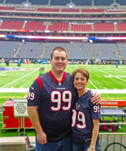 Thomas and Bonnie at Houston Texans football game